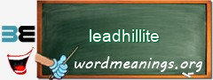 WordMeaning blackboard for leadhillite